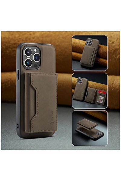 Zebana Apple iPhone 15 Pro Max Uyumlu Kılıf Zebana 2in1 Elite Class Cüzdanlı ...