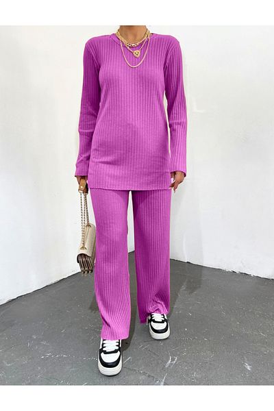 Modamorfo Sada košilky Crew Neck - fuchsie