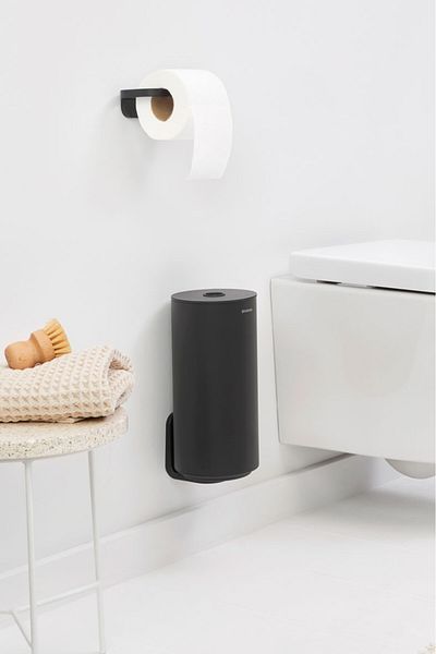 Brabantia Κουτί αποθήκευσης χαρτιού υγείας Mindset Dark Grey