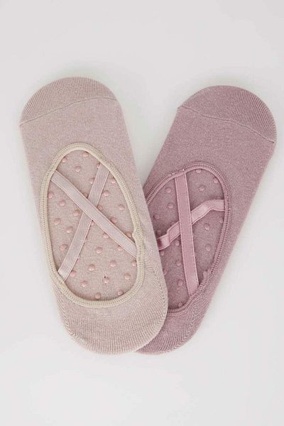 DeFacto New Season Women's 2-Piece Cotton Non-Slip Sole Pilates Socks