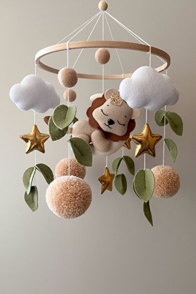 FN (MÜZİKLİ) El Yapımı Keçe Bebek Dönencesi Beşik Süsü Bebek Odası Dekorasyonu