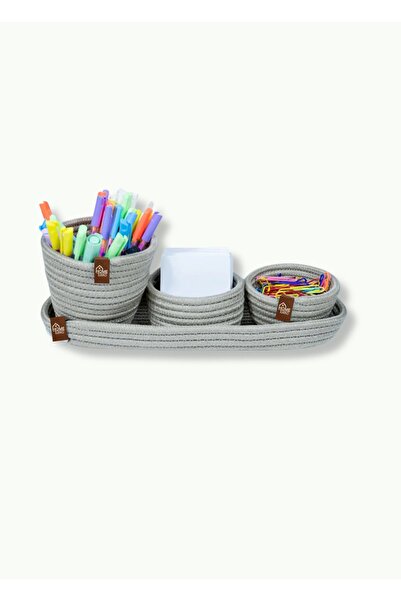 HomeTurko Natural Jute Desk - Multi-Use Office, Room, School and Classroom Organizer