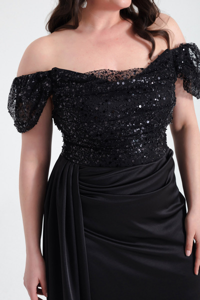 Lafaba Dámské dlouhé večerní šaty velké velikosti zdobené drahokamy na lodičkách