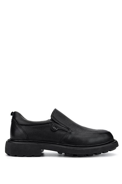 Tamer Tanca Men's Genuine Leather Black Casual Shoes