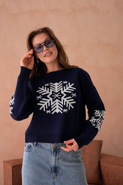 Miss Allos Women's Christmas Themed Soft Textured Long Sleeve Knitwear Sweater