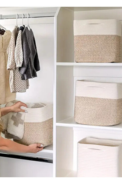 HomeTurko Οργανωτής Ορθογώνιος Ιούτας με Ψάθινο Καλάθι - Οργανωτής για το σπίτι, το γραφείο, το ξενοδοχείο και το κοιτώνα