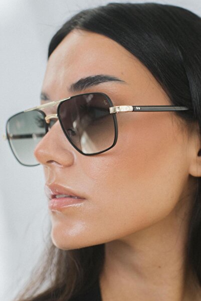 Bilge Karga Givar Gold Green Gradient Sunglasses