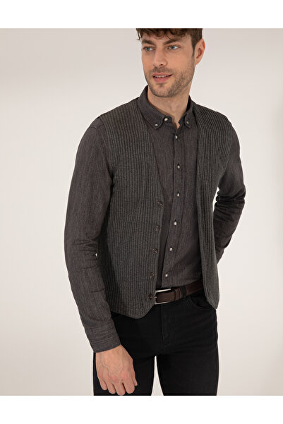 Pierre Cardin Gri Melanj Triko Yelek 50263175-VR086