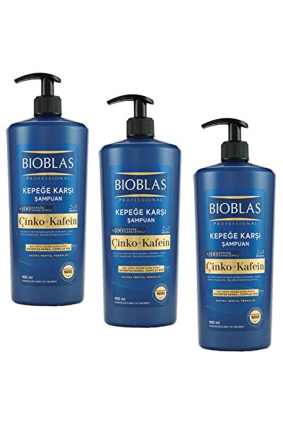 Bioblas Kepeğe Karşı Şampuan 2 Si 1 Arada Çinko Ve Kafein 900 ml 3 Adet