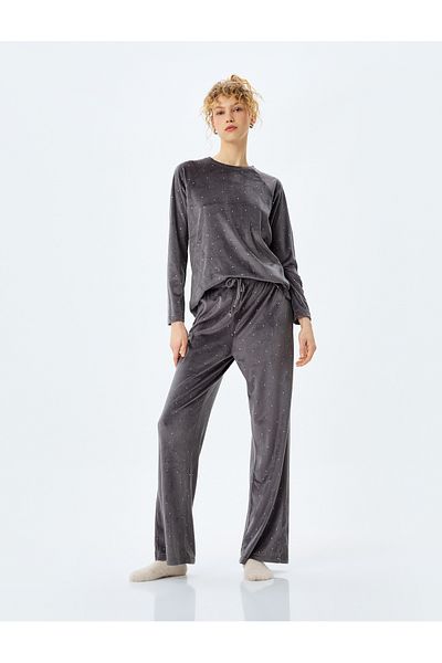 Koton Comfortable Fit Velvet Sleepwear Bottoms