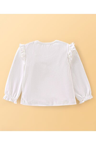 Babyoye Babyoye Eco Conscious Cotton Knit Full Sleeves Top & Pant With Duck Print - White & Maroon