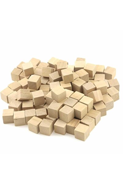 Floopy Set 49 cuburi lemn natur craft, 1.5 x 1.5 cm, pentru activitati senzor...