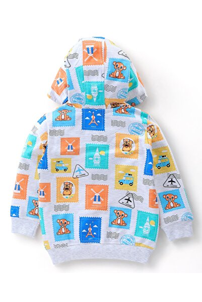 Babyhug Babyhug 100% Cotton Knit to Knit Full Sleeve HoodT-Shirt & Lounge PantsCo-ord Set Lion -Multicolour