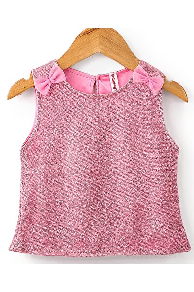 Babyhug Sleeveless Party Wear Skirt & Top Set With Bow Applique - Pink