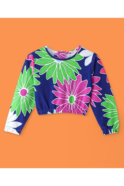 Ollington St. Ollington St. - Cotton Knit Full Sleeves Floral Printed Winter Wear Co/ord Suit - Multicolor