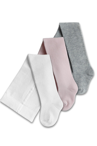 GizaKids Set de 3 chiloți pentru fetiță, din bumbac, crem, roz gri