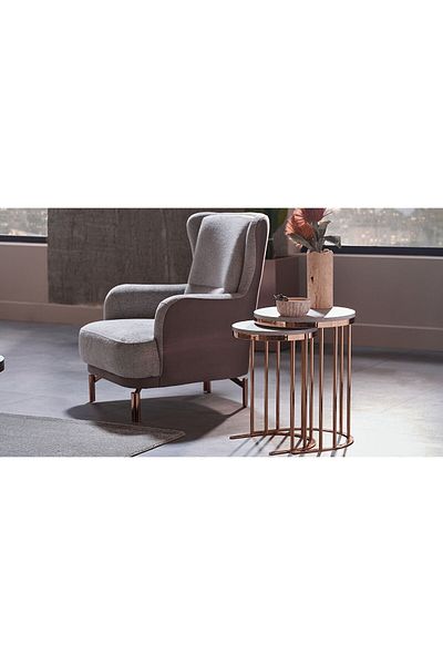 Bellona Havana Round Coffee Tables, Walnut color, Set of 2