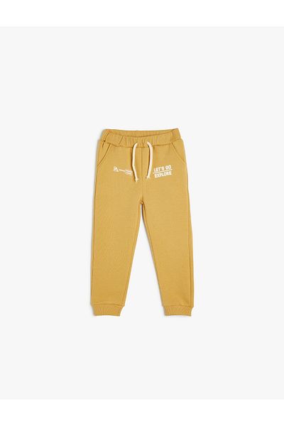 Koton Βαμβακερό παντελόνι Jogger με στάμπα με λεπτομέρεια τσέπης