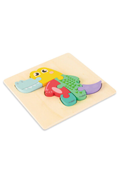 Floopy Crocodil - Puzzle incastru din lemn