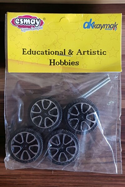 Esmay 4 lü Plastik Araba Tekeri ve 2 Adet Bağlantı Çubuğu