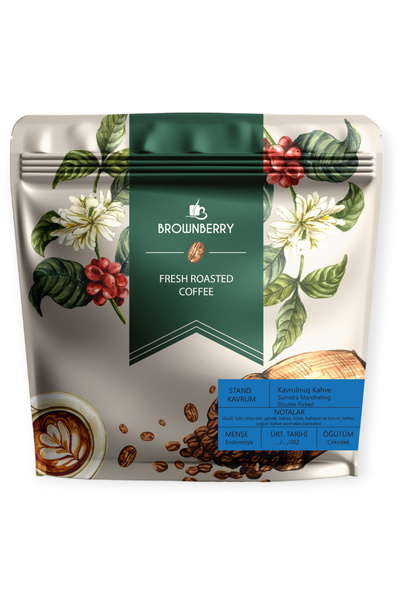 Brownberry Sumatra Mandheling Kahve Çekirdeği Kavrulmuş Standart Kavrum (full City Roast) - 250 Gr