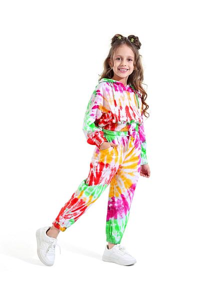 Ollington St. Ollington St. 100% Cotton Tie Dyed Full Sleeves Hoodie & Joggers/Co/ord Set - Multicolor