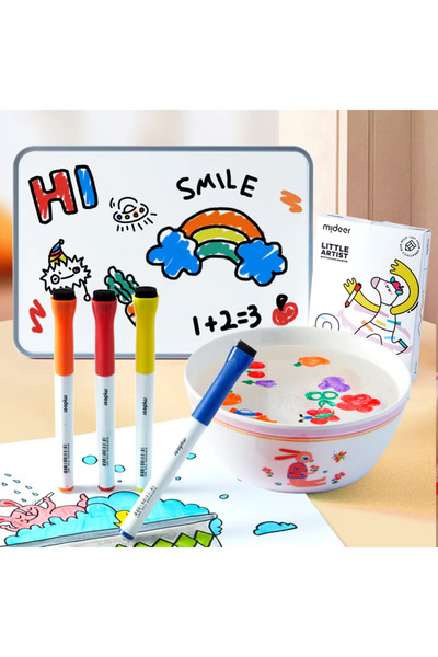 Floopy Set 8 markere pentru pictura pe apa, whiteboard si tatuaje temporare M...