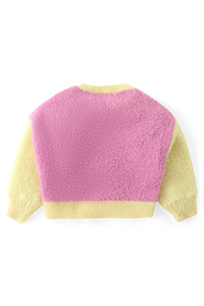 Babyhug Babyhug Knitted Full Sleeves Winter Wear Co/ord Set With Floral Print - Pink