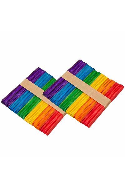 Floopy Set 100 bete colorate din lemn, accesorii pentru activitati craft