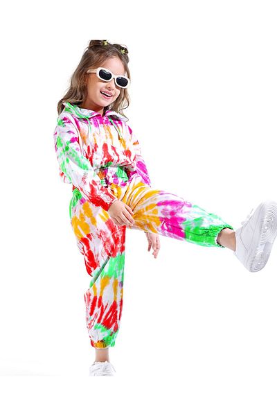 Ollington St. Ollington St. 100% Cotton Tie Dyed Full Sleeves Hoodie & Joggers/Co/ord Set - Multicolor