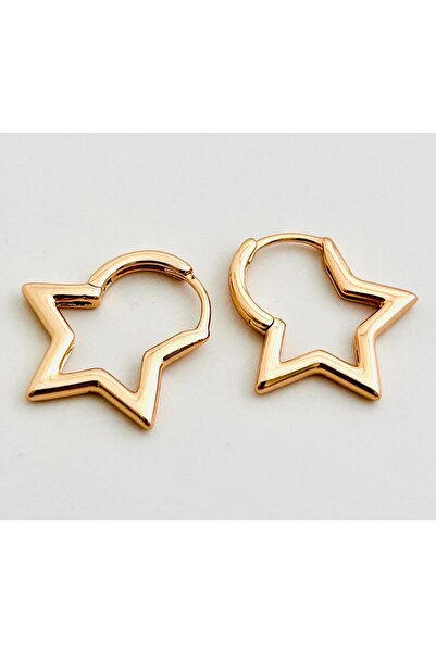 juleeco Yıldız Rose Rodyum Kaplama Küpe(XP)(1,5CM)