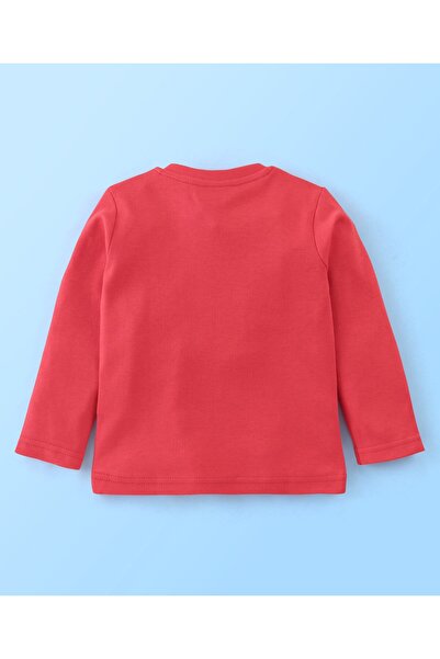 Babyhug Babyhug Cotton Interlock Full Sleeves Night Suit Elephant & Stripes Print- Red & White