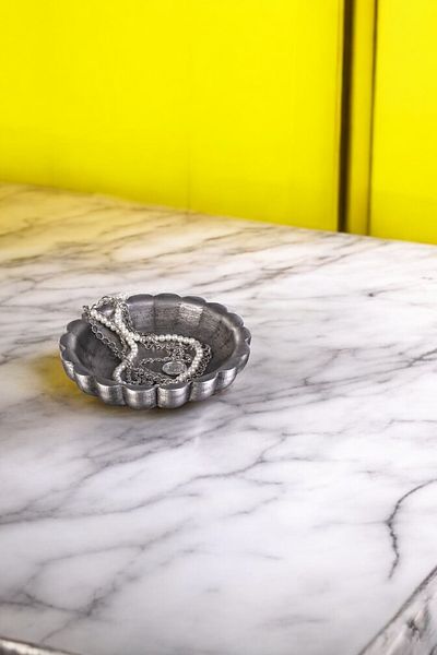 Evene Flower Model Color Silver Antique - Διακοσμητικός Πιατέλα Καλλυντικός Οργανωτής