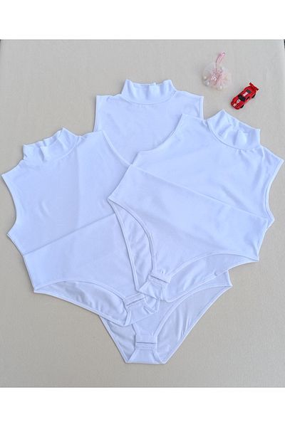 siyalife Body de atlet pentru femei, cu mâneci zero, cu gât rotic, 3 piese