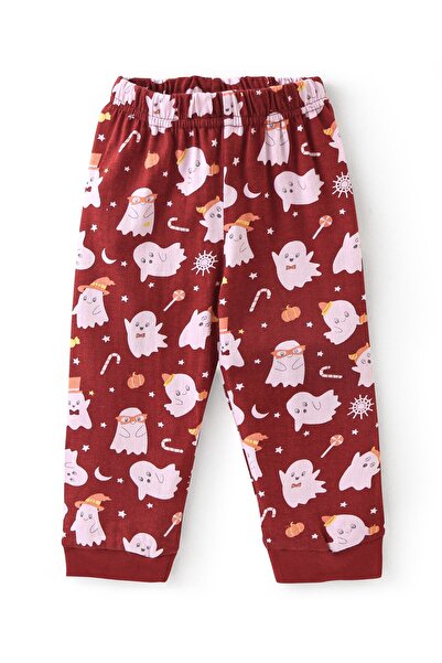 Babyhug Babyhug Cotton Knit Full Sleeves Night Suit with Boo Print - Red