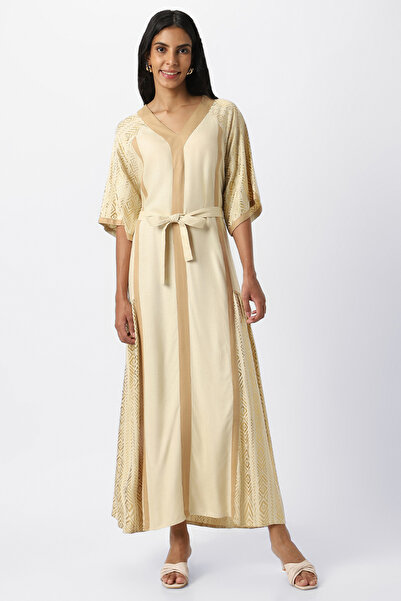 RİNA Gold Collection Maxi Dress_S_ECRU