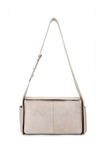 Tamer Tanca Women's Leather/Vegan Beige Suede Shoulder Bag