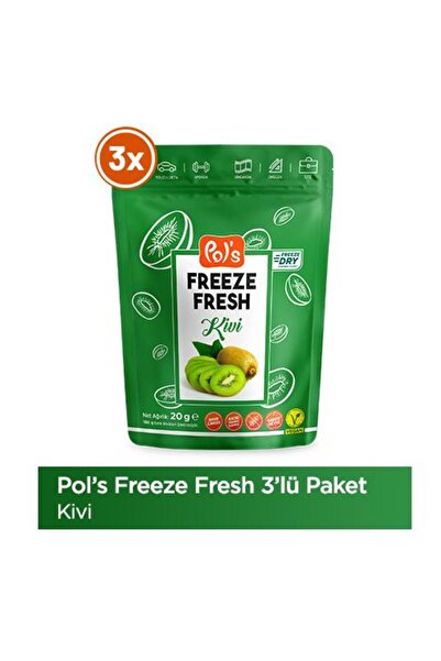 Pol's Freeze Fresh Kivi 3 Adet X 20 G Dondurularak Kurutulmuş Meyve