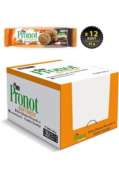 Eti Pronot Glutensiz Fındıklı Bitter Çikolatalı Kurabiye 85 G X 12 Adet