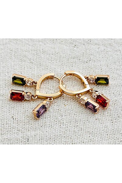 juleeco Damla Şakira Rose Rodyum Kaplama Küpe(XP)(1,3CM)