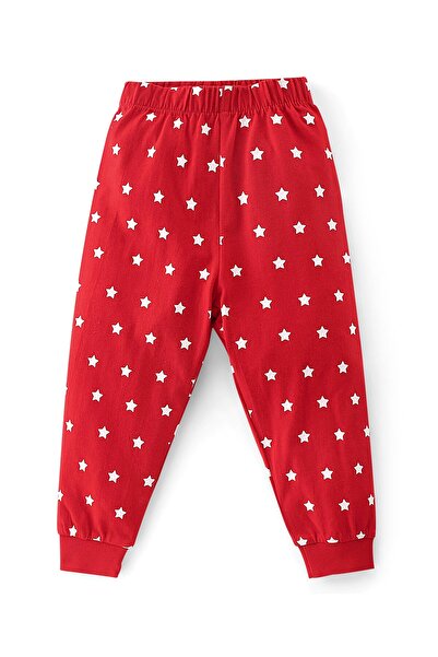 Babyhug Babyhug Cotton Knit Half Sleeves Night Suit With Panda & Star Print - Red