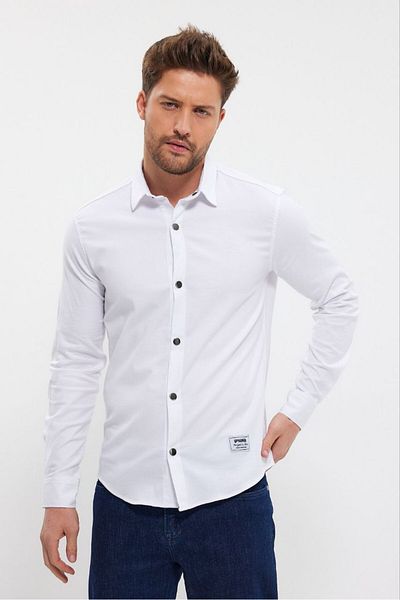 Butik Rizz up Long Sleeve Snap Fastener Shirt 3013