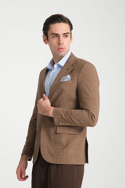 Frappoli Μπουφάν μισής φόδρας με καρό σχέδιο Sports Blazer Mono Collar