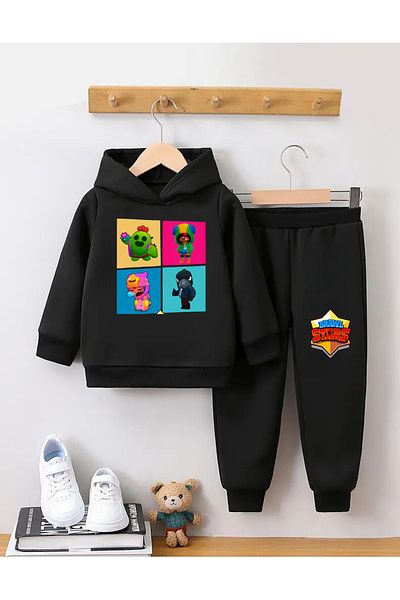 AEMİ Set de trening pentru copii Brawl Stars, 100% bumbac, cu glugă