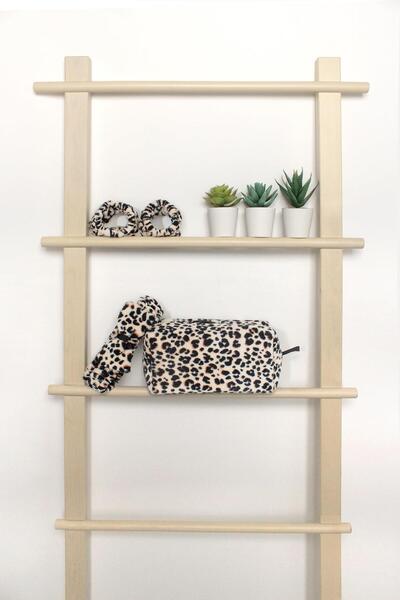 Ellia Soft Set de brățări pentru păr leopard și geantă de machiaj Spa Machiaj Îngrijirea pielii