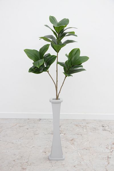 HobiMax 60 cm Decorative Wooden Thin Waisted Vase Stone Gray