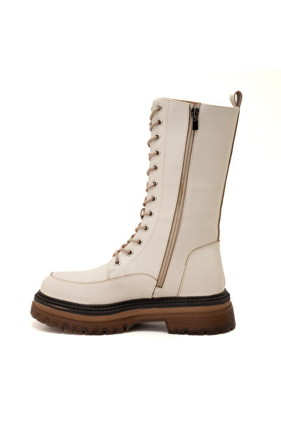 Desa Melosa Ekru Kadın Deri Postal Bot