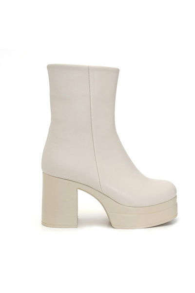 Desa Γυναικείες μπότες με τακούνι Aurel Cream