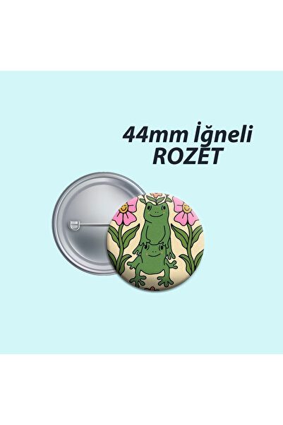 İkili Kurbağa Sevimli 44mm İğneli Buton Rozet - Okul Çanta Süsü