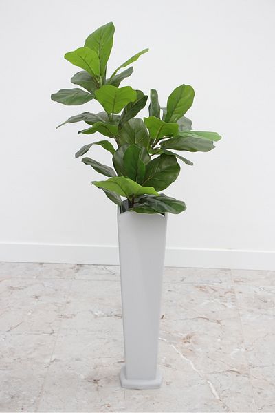 HobiMax 55 cm Decorative Wooden Vase Stone Gray